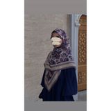 Qalortex Scarf Pamuklu Soft Nazenin Desen Eşarp-Lila