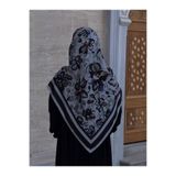 Qalortex Scarf Pamuklu Soft Nazenin Desen Eşarp-Siyah