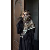 Qalortex Scarf Pamuklu Soft Osmanlı Desen Eşarp-Küf Yeşil