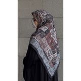 Qalortex Scarf Pamuklu Soft Osmanlı Desen Eşarp-Siyah