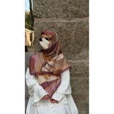 Qalortex Scarf Pamuklu Soft Rânâ Desen Eşarp-Gül Kurusu