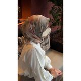 Qalortex Scarf Pamuklu Soft Roza Desen Eşarp-Cagla