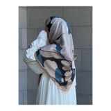 Qalortex Scarf Pamuklu Vera Desen Eşarp-Petrol