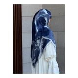 Qalortex Scarf Pamuklu Vera Desen Eşarp-Turkuaz