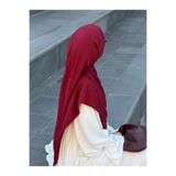 Qalortex Scarf Premium Jakarlı Sare Büyük Boy Eşarp - Bordo