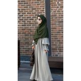 Qalortex Scarf Premium Jakarlı Sare Büyük Boy Eşarp-Haki