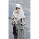Qalortex Scarf Premium Jakarlı Sare Büyük Boy Eşarp -Krem