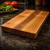 Qarqa ''HERKÜL SERİSİ'' Doğal Ceviz Profesyonel Kesme Tahtası -50X30X5 cm -Lazerle Kişiselleştirme - 50 x 30 x 5 cm