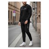 QAST GİYİM SANATI ERKEK Eşofman Takım Balance Yazılı Oversize Siyah