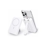 qasul 10000 mAh Manyetik Powerbank Kablosuz + Lightning & Type-C Kablolu Standlı Taşınabilir Şarj Aleti