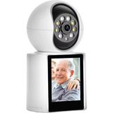 Qasul 1080P Bebek Izleme Monitörü Kapalı Gözetim Video Çağrı Ev Güvenlik Kamerası Wifi Ptz IPS Ekran - BEYAZ