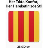 Qasul 25×30 cm Kırmızı‑sarı Çizgili Mouse Pad Cim Bom Tutkunlarına Özel - Sarı - Kırmızı