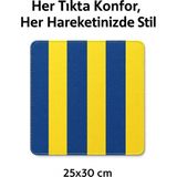 Qasul 25×30 cm Sarı-lacivert Çizgili Mouse Pad Kanarya Tutkunlarına Özel Fenerbahçe Temalı - Sarı - Lacivert