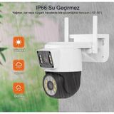 Qasul 2K Çift Lensli Full Hd Kablosuz Güvenlik,Ptz Otomatik Takip İle İç Ve Dış Mekan İçin Wifi Kamera,