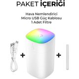 Qasul 400 Ml Ultrasonik Kokulu Hava Nemlendirici Ve Aroma Difüzörü- Led Işıklı Buhar Makinesi Koku - Beyaz