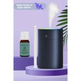 Qasul 400 Ml Ultrasonik Kokulu Hava Nemlendirici Ve Aroma Difüzörü- Led Işıklı Buhar Makinesi Koku - Gri