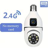 Qasul 4mp Ampul Kablosuz Wifi Kamera Çift Lens Işık Ip 2 Yönlü Ses Otomatik Izleme Aı Insansı Algılama - Beyaz