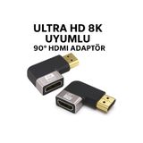 qasul 8K Destekli Sağ Açılı HDMI Dönüştürücü – 90° L Tipi Adaptör