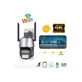 qasul 8mp Hd Ip Kamera 2 Lens Güvenlik Koruması Wifi Gözetim Kameraları 8x Zoom Ptz Kablosuz