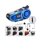 qasul A30 RGB Işıklı Su Geçirmez İntercom Motor Kurye Kask Bluetooth Kulaklık Eşleşmeli