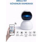 Qasul Akıllı Wifi Güvenlik Kamerası 360° Dönebilen Gece Görüşlü Çift Yönlü Sesli Mobil Uygulamalı - Beyaz
