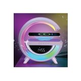 QASUL BLUETOOTH G HOPARLÖR RGB LED IŞIKLI SPEAKER ALARM SAAT FM RADYO AUX USB SD KART WİRELESS ŞARJ