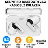 Qasul Çift Mikrofonlu Gürültü Engelleme iPhone Android Uyumlu Wireless Bluetooth Kablosuz Kulaklık - Beyaz
