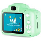 Qasul Çocuklar Için Mini Hd 1080P Dijital Fotoğraf Makinesi - 5 Oyun Yüklü Egitici Fotoğraf Makinesi - Açık Yeşil - Normal Beden