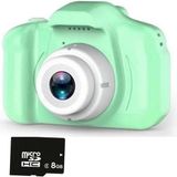 Qasul Çocuklar Için Mini Hd 1080P Dijital Fotoğraf Makinesi - 5 Oyun Yüklüegitici Fotoğraf Makinesi 8gb Sd Kart Dahil - Açık Yeşil