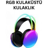 Qasul Disco Pulse LED Işık Bluetooth V5.3 Kablosuz Kulaküstü Kulaklık - Siyah