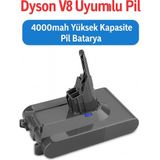 Qasul Dyson V8 Uyumlu 4000MAH Yüksek Kapasiteli Batarya Güçlü Performans - 1 Adet