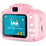Qasul Eğitici Mini 1080P Çocuklar Için Dijital Fotoğraf Makinesi 5 Oyunlu Hediye Fotograf Makinesicmr9 - Pembe