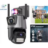 Qasul Ip Kamera 4mp Sabit 4mp Hareketli Sensör Siren Dış Ortam Speed Dome Akıllı Kamera 8x Zoom - Siyah