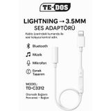 Qasul iPhone iPad 8 Pin Lightning Aux Çevirici - 3.5 mm Kablodan Kontrollü Jack Kulaklık Adaptörü