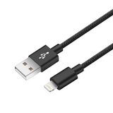 Qasul İphone Örgülü Hızlı Şarj Kablosu Usb To Lightning 6 6S 7 8 X Xs Xr 11 12 13 14 Pro Max Plus Uyumlu Siyah