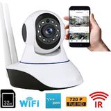 Qasul Kablosuz Güvenlik Wifi Ip Kamera Ev Gözetleme Kamerası Akıllı Yaşam Gece Görüşü Hareket Sensörlü Nesne Takip Özellikli 64 GB Sd Kart Hediyeli - BEYAZ