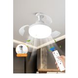 Qasul Led Işıklı Katlanabilir Akıllı Tavan Vantilatörü Sessiz Fan & Kumandalı Aydınlatma