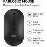 Qasul M13 Kablosuz Mouse – Sessiz, Type-C Şarjlı 3 Kademeli Dpı Ayarlı Ergonomik Tasarım Aerodinamik Mouse - Siyah