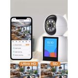 Qasul Monitörlü Smart Ip Full Hd 360° Akıllı Bebek Kamerası Iki Yönlü Ses Gece Görüşlü Güvenlik Sistemi - beyaz