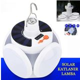 QASUL Solar Güneş Enerji Ve Usb Şarjlı 5 Kanatlı Bahçe Aydınlatma Led Askılı Pratik Lamba