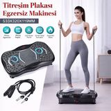 Qasul Titreşim Plakası Zayıflama Aleti Bluetooth Müzikli, Manyetik Shiatsu Masajlı, Uzaktan Kumandalı, Vücut Şekillendirici Egzersiz Platformu - Siyah