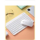 Qasul Ultra Ince Taşınabilir Kablosuz Bluetooth Klavye Mouse Seti - Beyaz