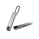 Qasul Usb Type-C Hub Dönüştürücü Çevirici Çoklayıcı Usb Hdmı Micro Sd 8 Girişli