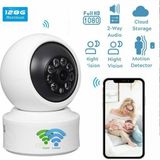 Qasul Wifi Kablosuz 1080P 2.4ghz + 5ghz 360° Hareket Izleme Sesli Cctv Ağ Ev Güvenlik Mini Ip Kamera LISA-CMR23 - BEYAZ