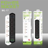 Qasul Yeni Nesil 10 Girişli 4+4 USB + 2 Type-C Çoklu Priz 2m Kablolu Akım Korumalı Anahtarlı Uzatma Priz - Siyah