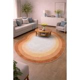 Qatalina Özel Kesim Turuncu Modern Halı Makinede Yıkanabilir Kaymaz Taban Leke Tutmaz Dekoratif Halı 130TRNC - 120 x 300 cm