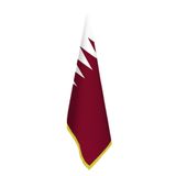Qatar - Katar Bayrağı - Ofis-Makam-Toplantı Odaları - Saçaklı Makam Bayrağı