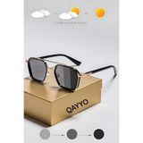 QAYYO Accessories Güneş Gözlüğü Erkek Uv400 Cam Ce Belgeli Gold Siyah