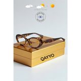 QAYYO Accessories Tabbart Leopar Cat Eye Klasik Retro Popüler Mavi Işık Korumalı Blue Block Şeffaf Ekran Gözlüğü QYG0018