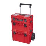 Qbrick System PRIME SET 1 RED Ultra HD Tekerlekli Takım Çantası Seti 3'lü | Polonya Üretimi, IP66 Su ve Toz Geçirmez, 76.5 L Toplam Hacim, 100 kg Taşıma, Teleskopik Alüminyum Kol